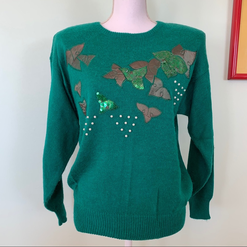 Vintage Angenie Embellished Sweater M